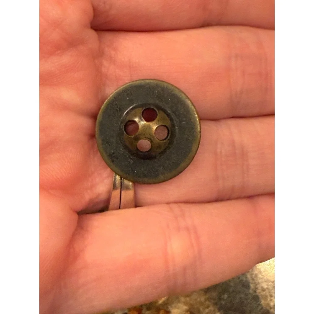Vintage 1776-1976 Liberte Bicentennial Metal Button Bronze Tone 4-Hole 20mm